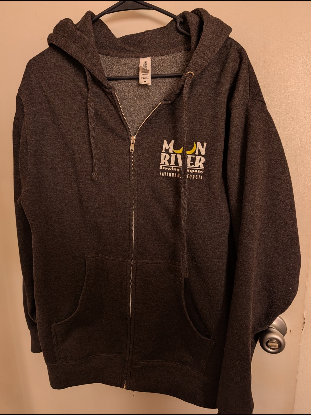Moon River Brown Hoodie with Yellow and Orange Brew Graphic
